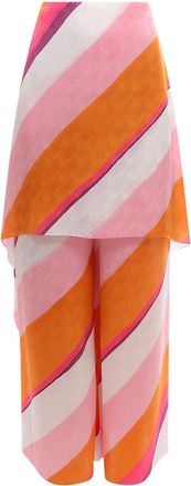 Fendi Ff Color Block Draped Trousers