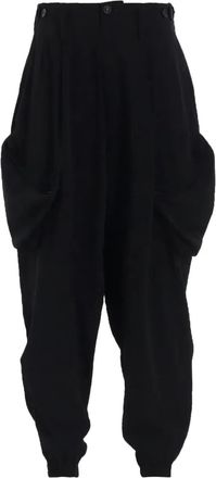 Yohji Yamamoto Pantaloni plissettati con tasche - Nero