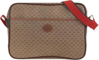 Gucci Pre-owned Cross Body Bags, male, Brown, Size: ONE SIZE Pre-owned Old Sheline PVC Shoulder Bag