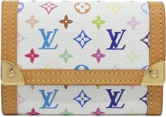 Louis Vuitton Multi-Color White Coated Canvas Coin Purse/Coin Case (Pre-Owned)