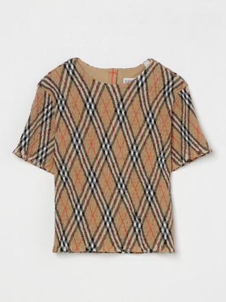 Burberry Top elasticizzato in cotone check Burberry