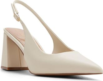 Aldo Jannette Slingback Pointed Toe Pump in White at Nordstrom, Size 7.5