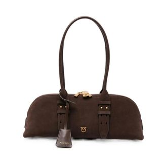 Pinko Bowling Horizontal Big - Dames - Schoudertassen - Bruin - ONE Size - Nylon - Tassen