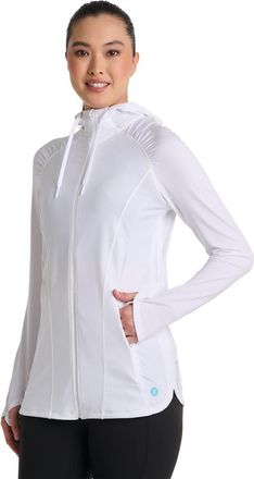 Coolibar Womens Astir Full-Zip Jacket, UPF 50+ Sun Protection in White at Nordstrom, Size Xx-Large