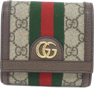 Gucci Beige Brown Gg Supreme Long Wallet (Bi-Fold) (Pre-Owned)