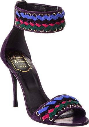 Roger Vivier Tressage Suede Sandal