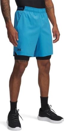 Under Armour Vanish 2-in-1 Shorts Mens Blue Woven 4-Way Stretch Activewear JAX51