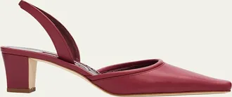 Manolo Blahnik 50mm Vendona Leather Slingback Pumps