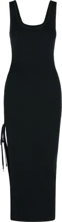 Michael Kors Michael Michael Kors Ruched Black Wool Blend Dress