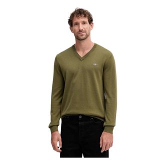GANT Truien & Vesten, Heren, Groen, S, V-neck Truien
