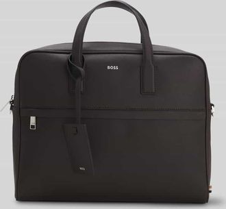 HUGO BOSS Laptoptasche aus regeneriertem Leder Modell ZAIR in Dunkelbraun, Größe 1