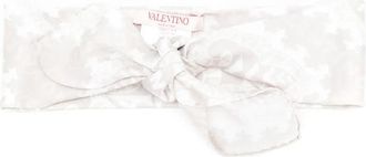 Valentino Garavani Logo-Embroidered Silk Hair Band