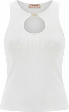 Twin-Set Ribbed Tank Top With Infinity Logo