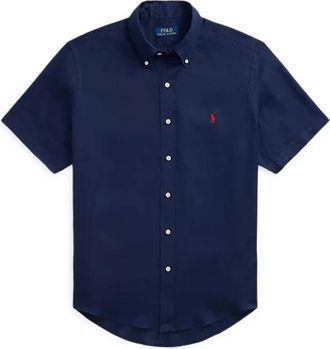 Polo Ralph Lauren Heren Casual Overhemd - Heren - Korte mouwen Overhemden - Blauw - M - Overhemden