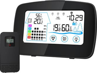 OEM Estaci&oacute;n Meteorol&oacute;gica Por Radio Con Sensor Exterior, Radio Reloj Digital Dcf, Term&oacute;metro/higr&oacute;metro, Term&oacute;metro Inal&aacute;mbrico Con Pilas