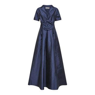 La Petite Robe Di Chiara Boni Gowns, female, Blue, Size: S Floral-detail Maxi Dress