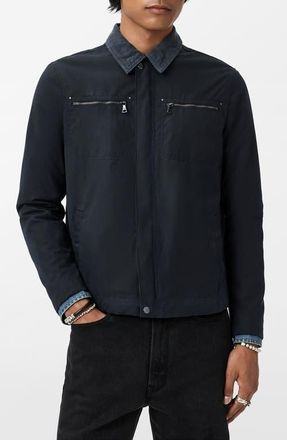 John Varvatos Calvin Waxed Cotton Work Jacket in Navy at Nordstrom, Size 58X