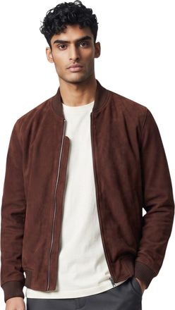 Infinity Leather Mens Brown Goat Suede MA-1 Bomber Jacket-Antalya