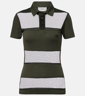 Coperni Paneled cotton-blend crop top