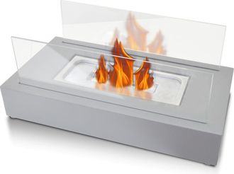 Purline Chimenea de etanol de sobremesa con dos pantallas de cristal templado