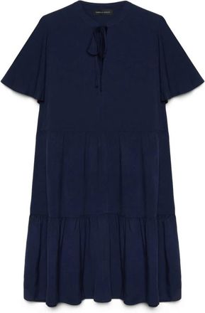 Fiorella Rubino Smile Short Dress met Strik - Dames - Korte kleedjes - Blauw - 3XL - Kleedjes
