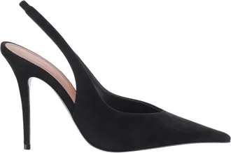 Amina Muaddi Black Suede Pumps