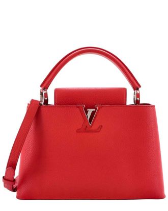 Louis Vuitton Red Sheep Leather Capucines PM (Authentic Pre-Loved)