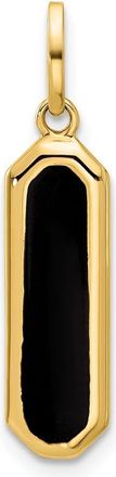 Diamond2Deal 14k Yellow Gold with Black Enamel Polished Pendant