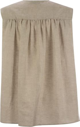 Fabiana Filippi Womens Linen Sleeveless Top - Tan - Size EU 40 (Womens)