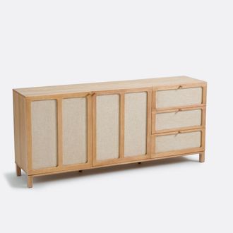 La Redoute Interieurs Buffetkast in essenhout en linnen, Esmara