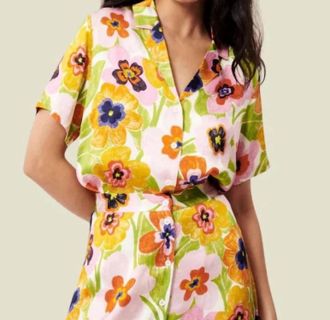 FRNCH Chelly Button Down Top In Multi