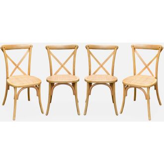 Sweeek Set di 4 sedie da bistrot vintage in legno