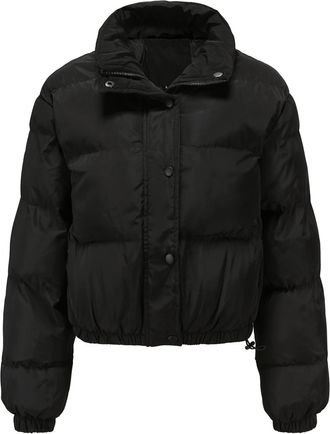 Generic Womens Puffer Jacket Without Hood Quilted Short Padded Coat Full Zip Stand Collar Jacket Long Sleeve Quilted Coats with Pockets Winter Warm down Jacke