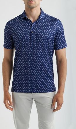 Johnnie-O USA Flag Print Performance Jersey Polo in Navy at Nordstrom, Size Xx-Large