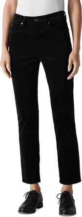 Eileen Fisher Velveteen High Rise Ankle Slim Jeans In Black