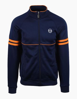 Sergio Tacchini Mens SERGIO TACCHINI ORION TRACK JACKET MARITIME BLUE/ORANGE PEPPER - Navy - Size: 40