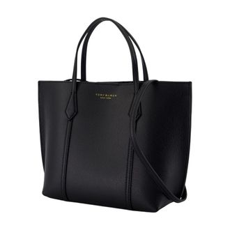 Tory Burch Womens Perry Tote Black Cowhide