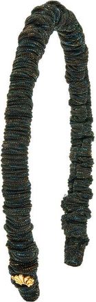 Lele Sadoughi Jessie Ruched Metallic Headband in Metallic Onyx at Nordstrom