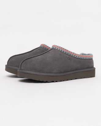 UGG Womens Logo Detail Slippers in Grey Recycled Material - Size UK 8