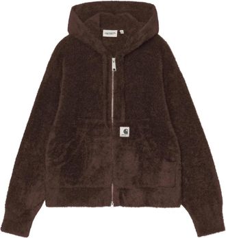 Carhartt Work in Progress Maine Active Sweater Jacket - Dames - Hoodies - Bruin - M - Katoen - Hoodies & sweatvesten
