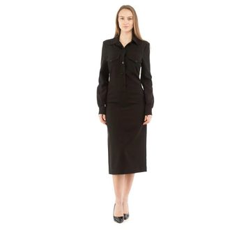 Moschino Kleedjes, Dames, Zwart, S, Polyester, Midi Jurk