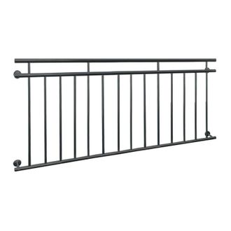 ECD Germany Ecd Germany - Ringhiera Balcone Antracite Francese 184 x 90 cm Supporto Finestra Bar Griglia Ringhiera in Acciaio Verniciato a Polvere 90x184