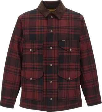 Filson Insulated Checked Jacket with Corduroy Collar and Flap Pockets