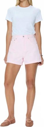 Pistola Denim Saige High Rise A-Line Short In Blush