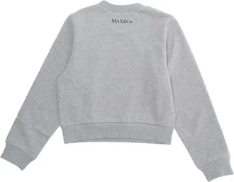 Max & Co. Girls Crewneck Sweatshirt Grey Cotton Hoods & Sweatshirts