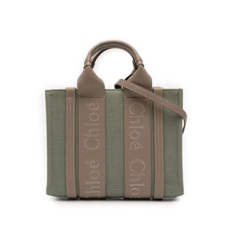 Chlo&eacute; Pre-owned Chloe Small Canvas Woody Tote Ladies CLIUKGZW4LUFPW7J