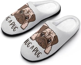 Generic Hug A Pug Womens Slippers Winter Warm House Shoes Indoor Outdoor Hotel Slipper