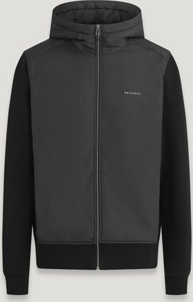 Belstaff Alloy Zip Through Hoodie Mens Cotton Fleece Black Size 2XL