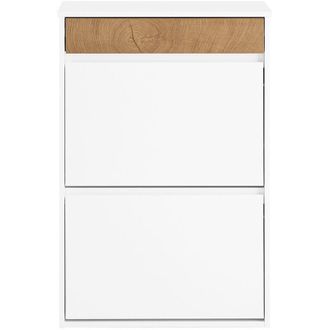 SoBuy SoBuy Scarpiera Salvaspazio Slim Ingresso - Mobile Scarpiera con 2 Ante a Ribalta e Cassetto - Design Nordico per Ingresso Moderno - Armadio in Legno