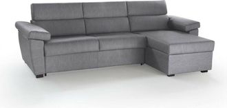 Dmora Dmora - Sof&aacute; Fijo Con Pen&iacute;nsula Vincenza, Sof&aacute; Esquinero Para Sal&oacute;n, Acolchado, Desenfundable, Calidad 100% Made In Italy, 285x160 H100 Cm, Gris Claro